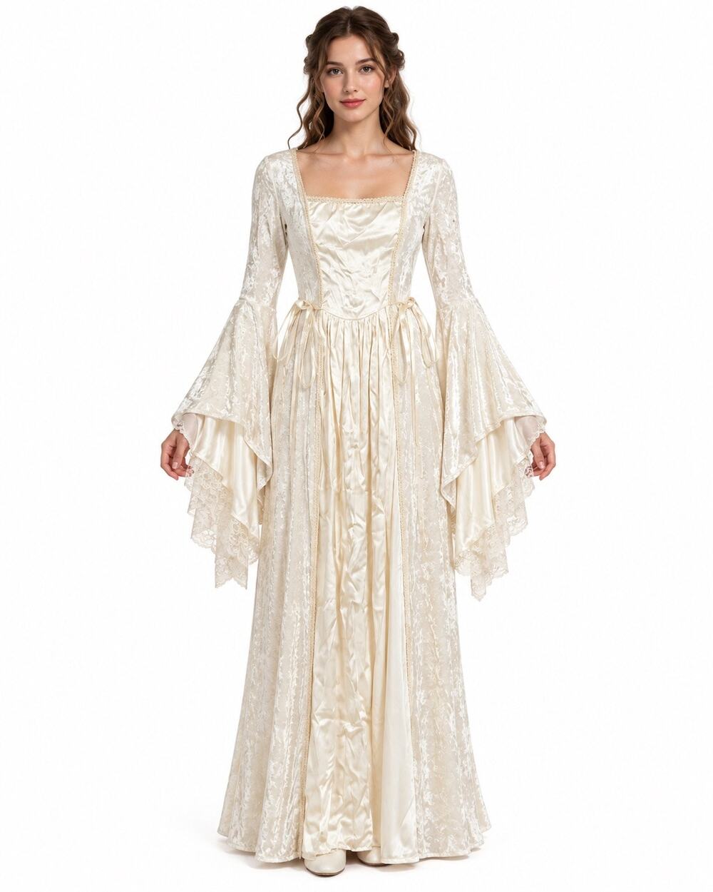 Lip Service Y2K Ivory Velvet Gothic Renaissance Bridal Dress Made USA M